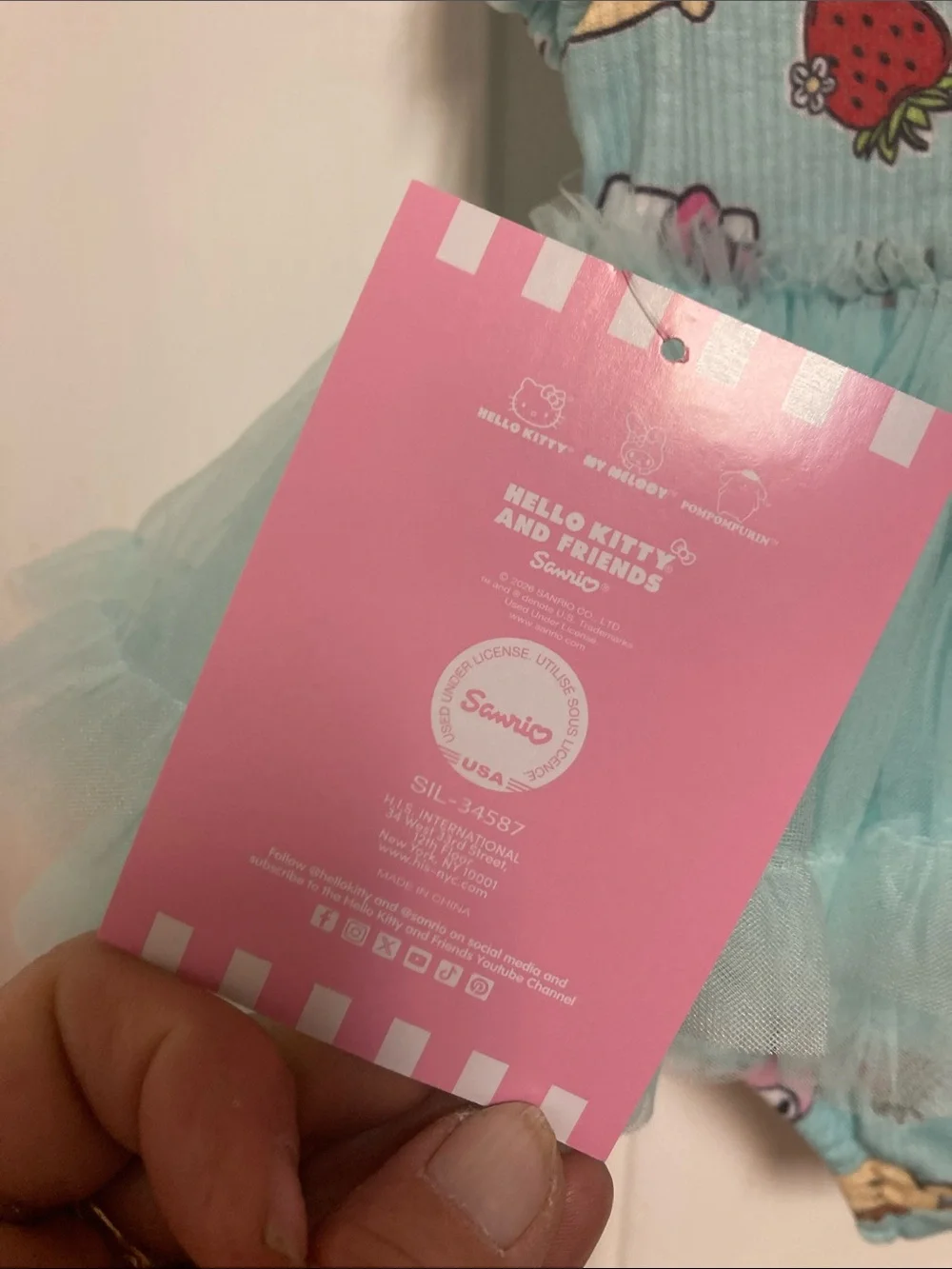 Hello Kitty & Friends Aqua Tulle Baby One-Piece Dress